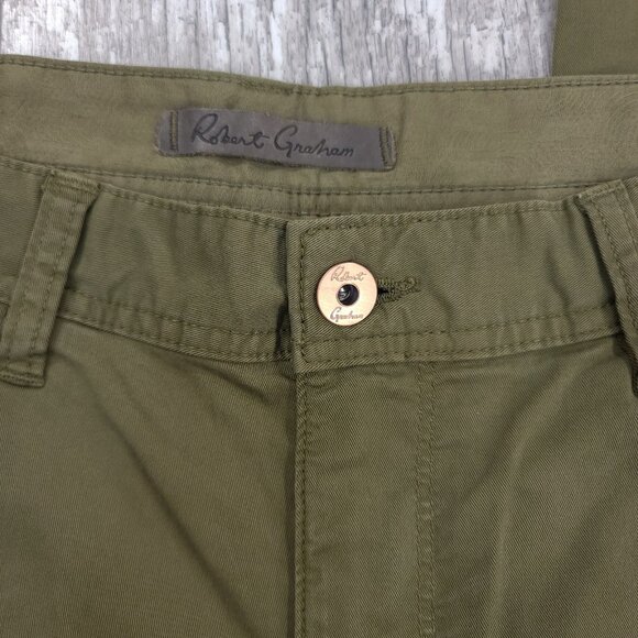 Robert Graham Pants Mens 31 Green Cotton Tencil Flat Front Casual Chino - Picture 6 of 9